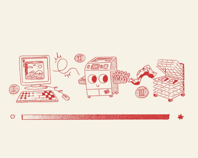 Illustratione des Risographie Druckprozess